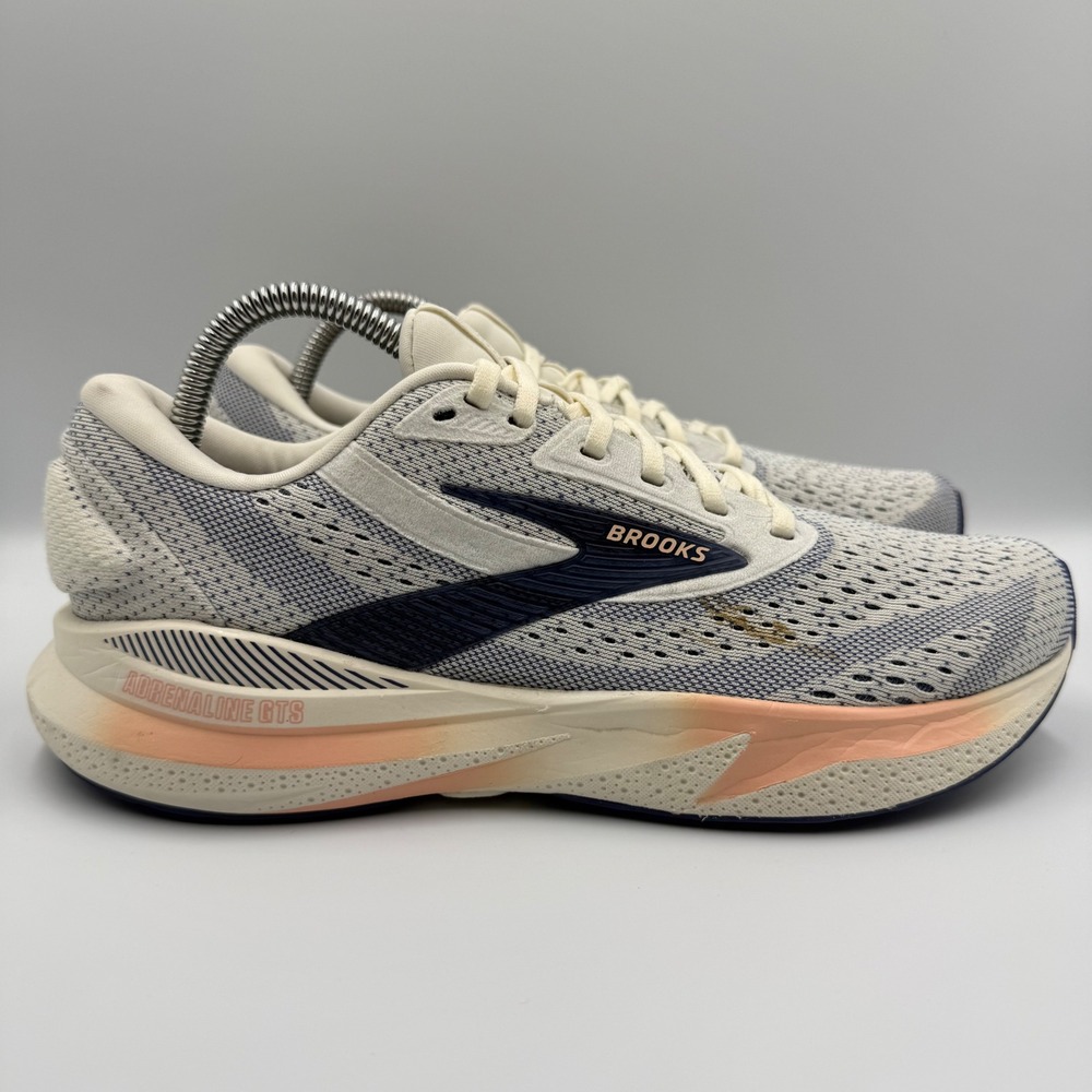 Brooks Adrenaline‎ GTS 23 Women's Size 9.5 B White Peach Running Shoes Sneakers